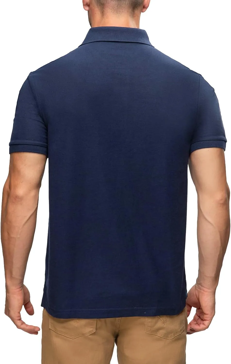 2 Pack Mens Polo Shirts with Pocket Short Sleeve Golf T-Shirt Moisture Wicking Casual Workout Shirts