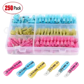 250Pcs Heat Shrink Quick Disconnect Spade Connectors Male and Female