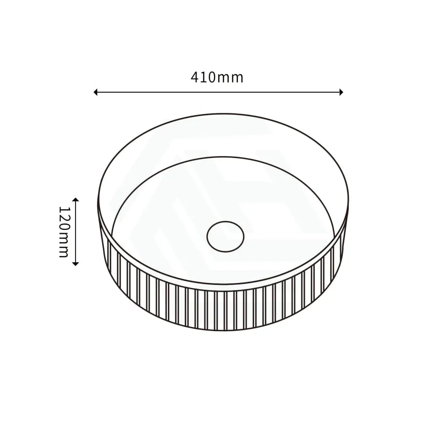 410x410x120mm Round Above Counter Stone Basin Ultra Slim Matt White