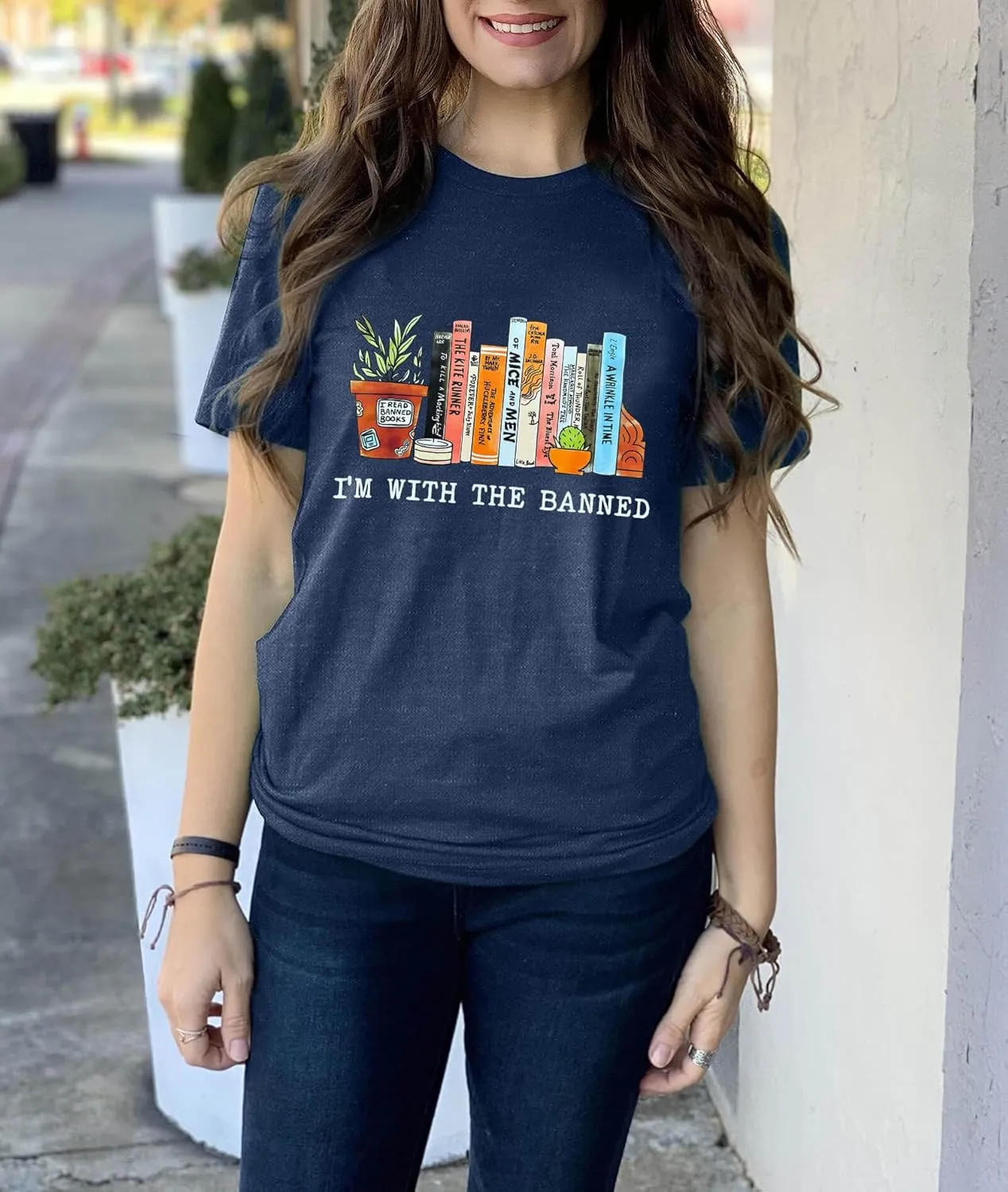 Banned Books Shirts for Women Reading Tshirts Gifts for Teacher Bookworm Readers Librarian Bibliophile Tee Tops S-XXL