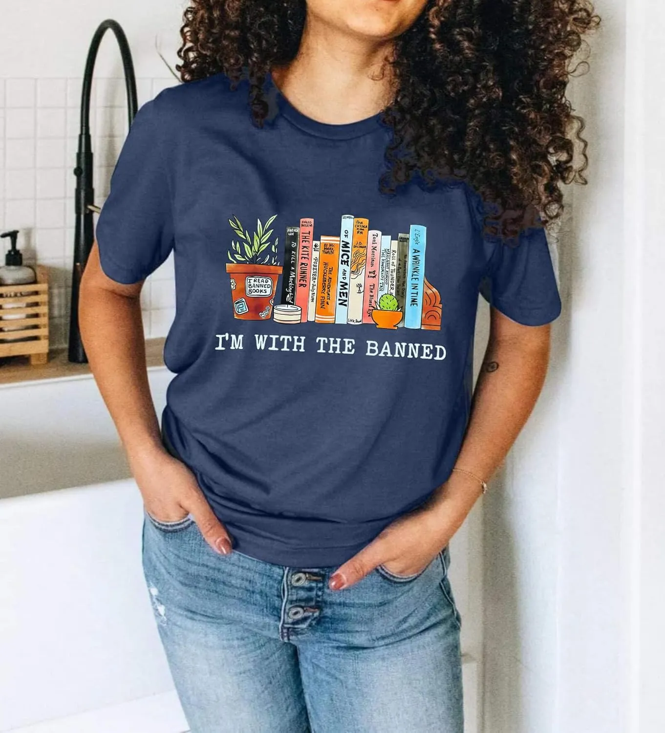 Banned Books Shirts for Women Reading Tshirts Gifts for Teacher Bookworm Readers Librarian Bibliophile Tee Tops S-XXL