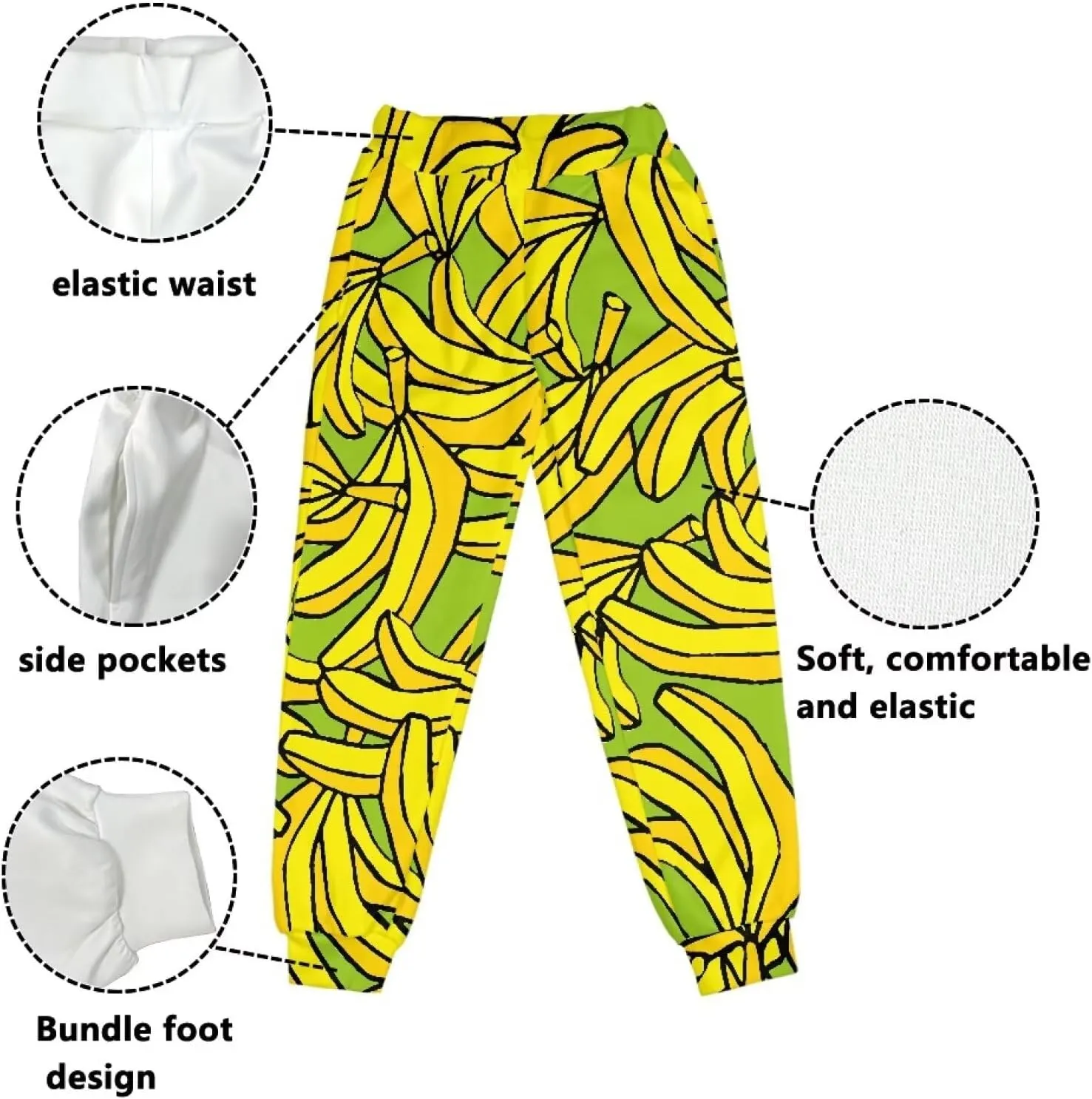 Boys' Pants Athletic Sweatpants Funny Jogger Pants Casual for Kids Youth Sports Pants for Boy 4-15Y with Pockets