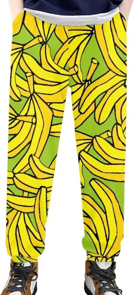 Boys' Pants Athletic Sweatpants Funny Jogger Pants Casual for Kids Youth Sports Pants for Boy 4-15Y with Pockets