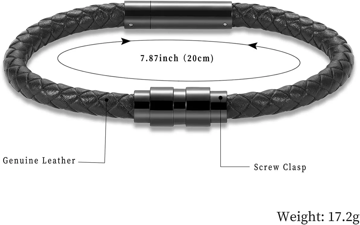 Cremation Jewelry Urn Bracelet for Ashes for Women Men Cylinder Genuine Leather Bangle Bracelet Ashes Memorial Keepsake Jewelry