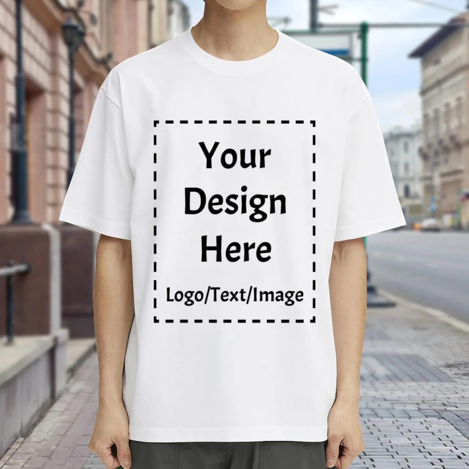 Custom T Shirts Made in USA Bulk Customized Heavy Cotton T-Shirts Design Your Own Personalized Shirts Wit Logo Text