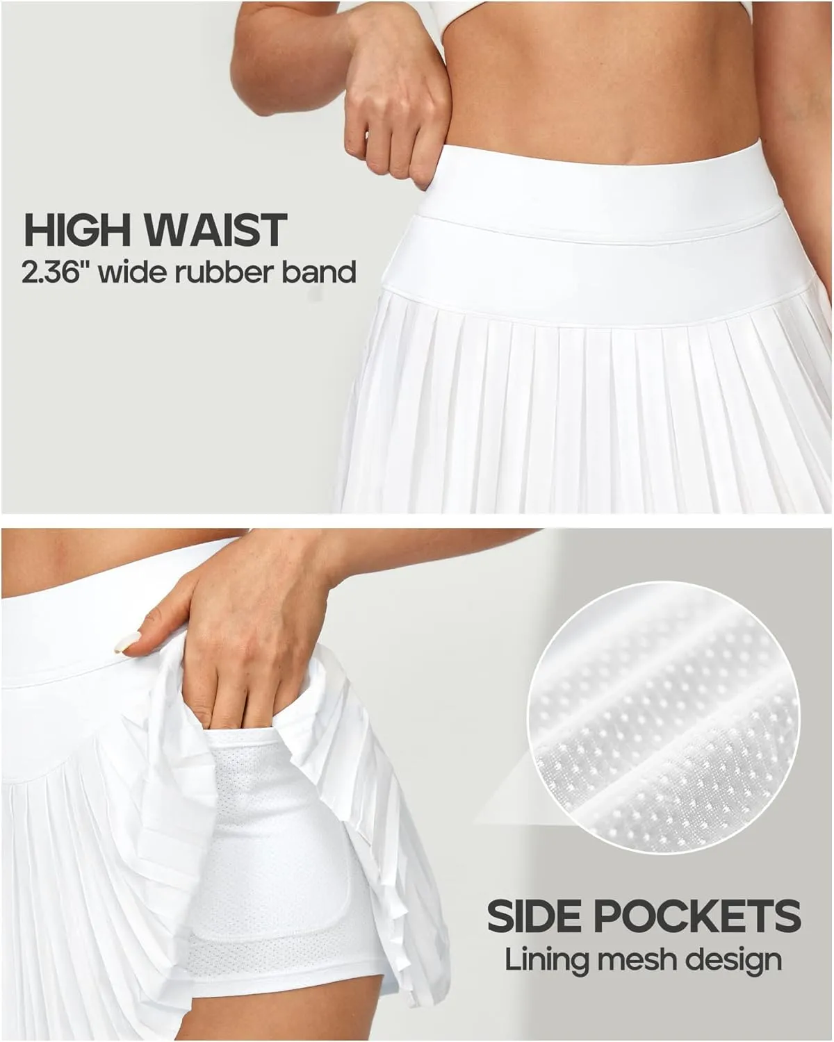 Ewedoos Pleated Tennis Skirts for Women Athletic Skirt with Shorts Underneath Skorts for Woman with Pockets for Golf