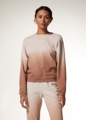 Faded Wash Raglan Crew Sweatshirt, Dry Rose