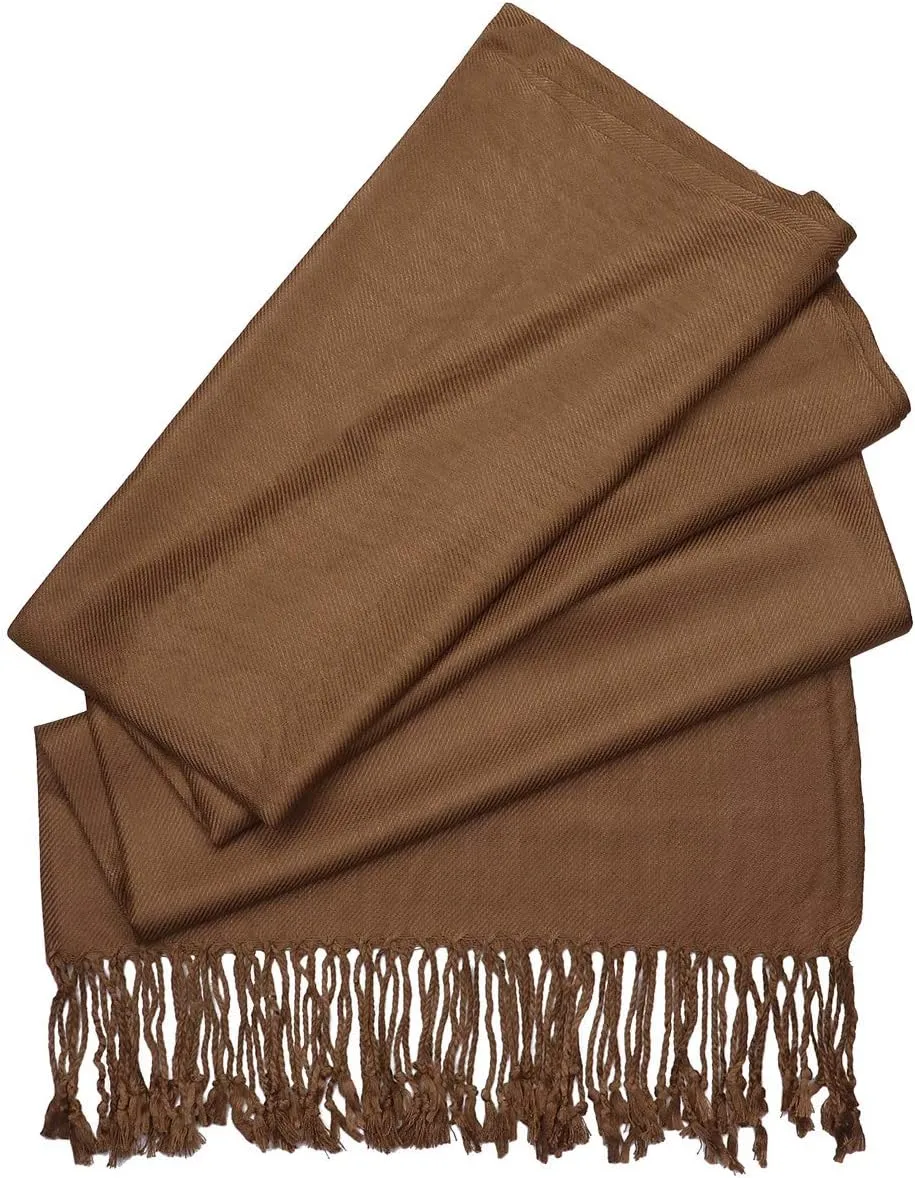 Falari Women's Soft Solid Color Pashmina Shawl Wrap Scarf Wedding Favors Bride Bridesmaid Gifts Evening Dress