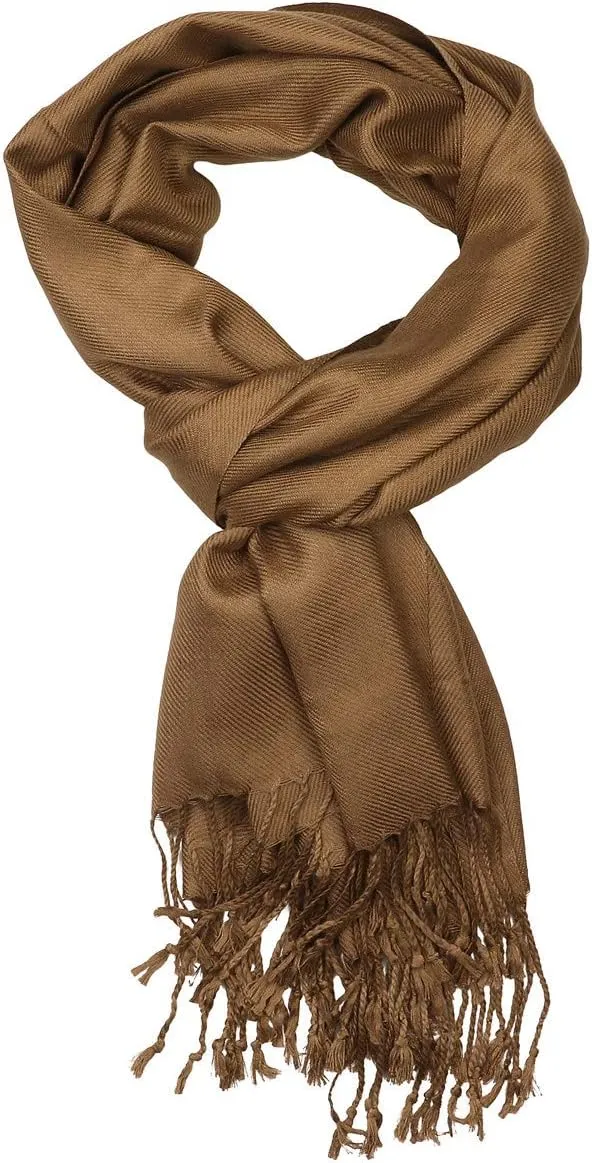 Falari Women's Soft Solid Color Pashmina Shawl Wrap Scarf Wedding Favors Bride Bridesmaid Gifts Evening Dress