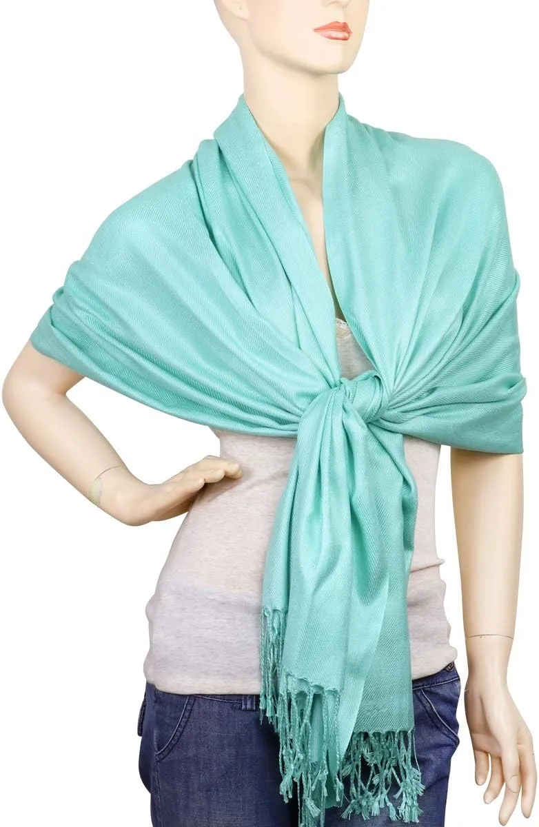 Falari Women's Soft Solid Color Pashmina Shawl Wrap Scarf Wedding Favors Bride Bridesmaid Gifts Evening Dress