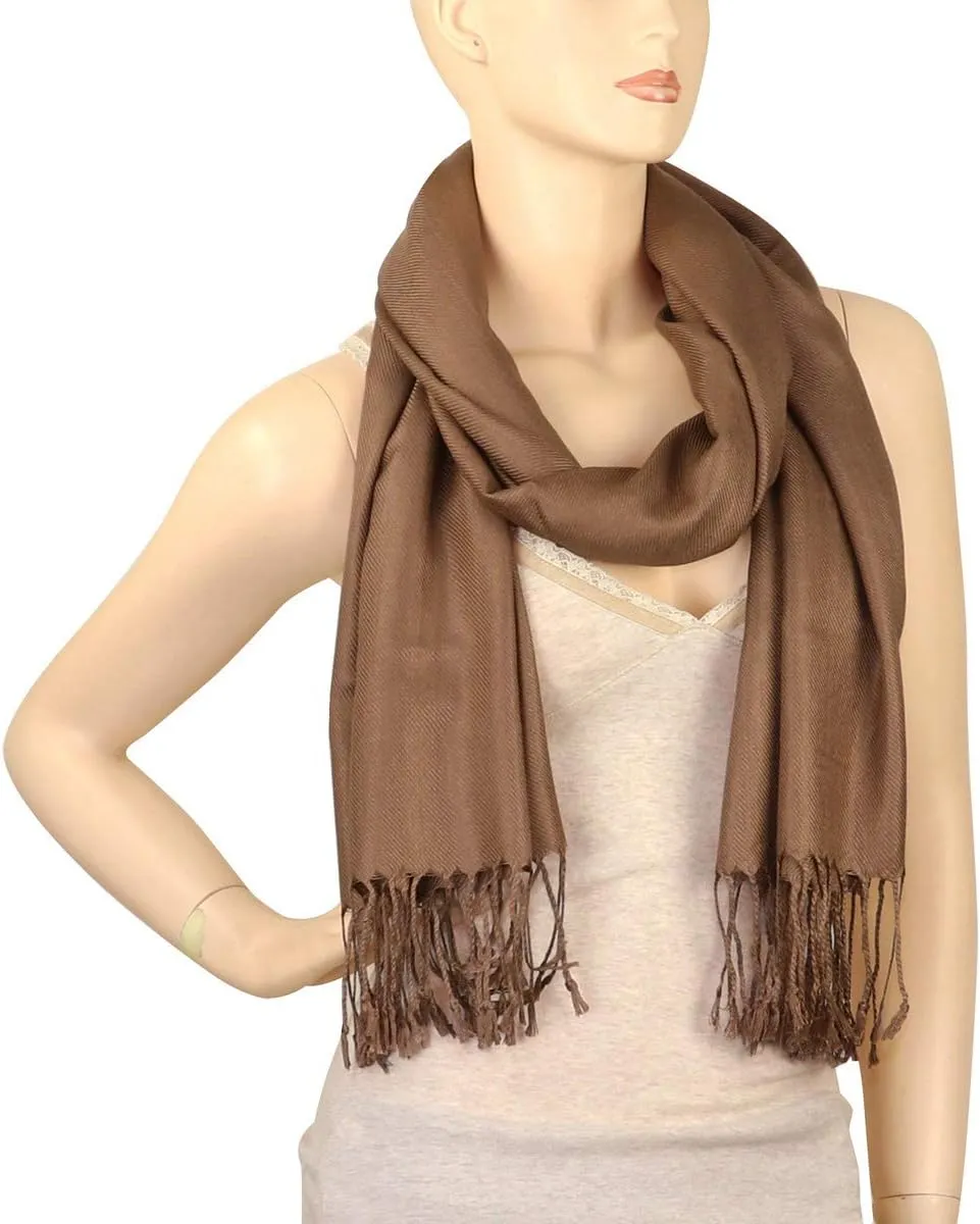 Falari Women's Soft Solid Color Pashmina Shawl Wrap Scarf Wedding Favors Bride Bridesmaid Gifts Evening Dress