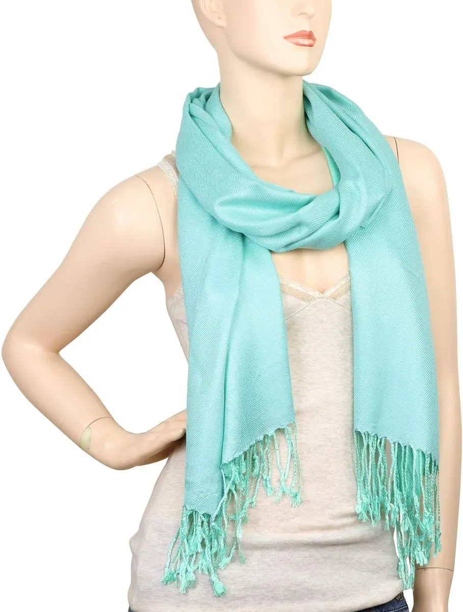 Falari Women's Soft Solid Color Pashmina Shawl Wrap Scarf Wedding Favors Bride Bridesmaid Gifts Evening Dress