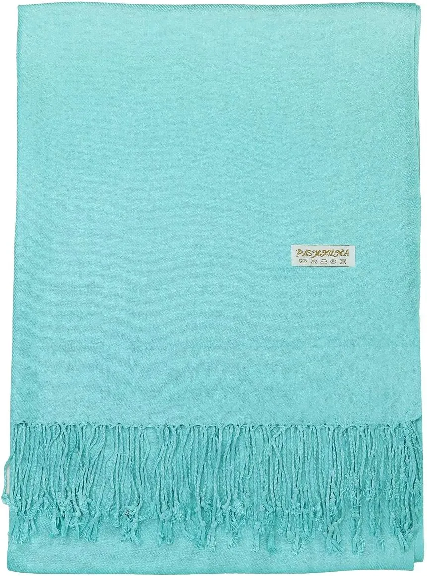 Falari Women's Soft Solid Color Pashmina Shawl Wrap Scarf Wedding Favors Bride Bridesmaid Gifts Evening Dress