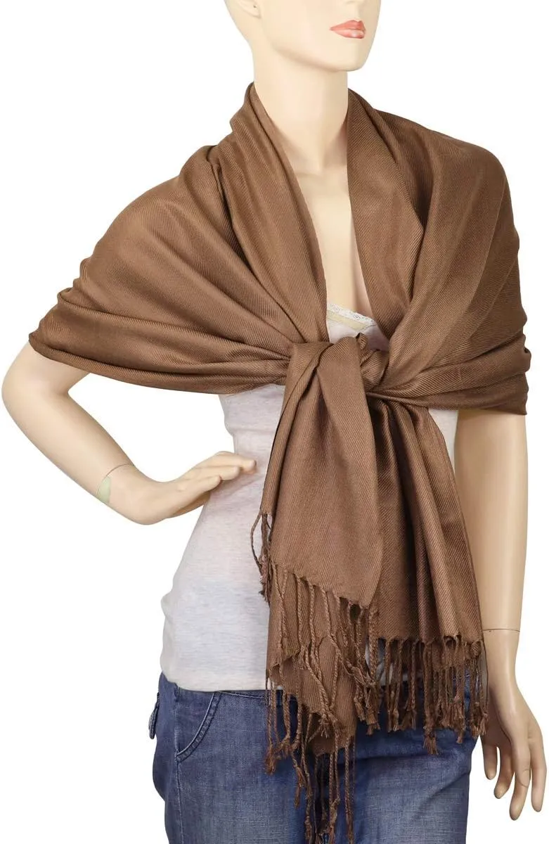 Falari Women's Soft Solid Color Pashmina Shawl Wrap Scarf Wedding Favors Bride Bridesmaid Gifts Evening Dress