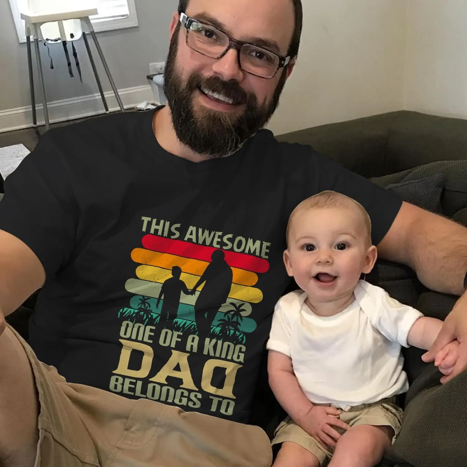 Fathers Day Personalized Gifts for Dad from Daughter Custom Mens T-Shirts with Kid Names Customized Photo Gifts for Dad Papa