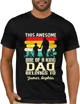 Fathers Day Personalized Gifts for Dad from Daughter Custom Mens T-Shirts with Kid Names Customized Photo Gifts for Dad Papa