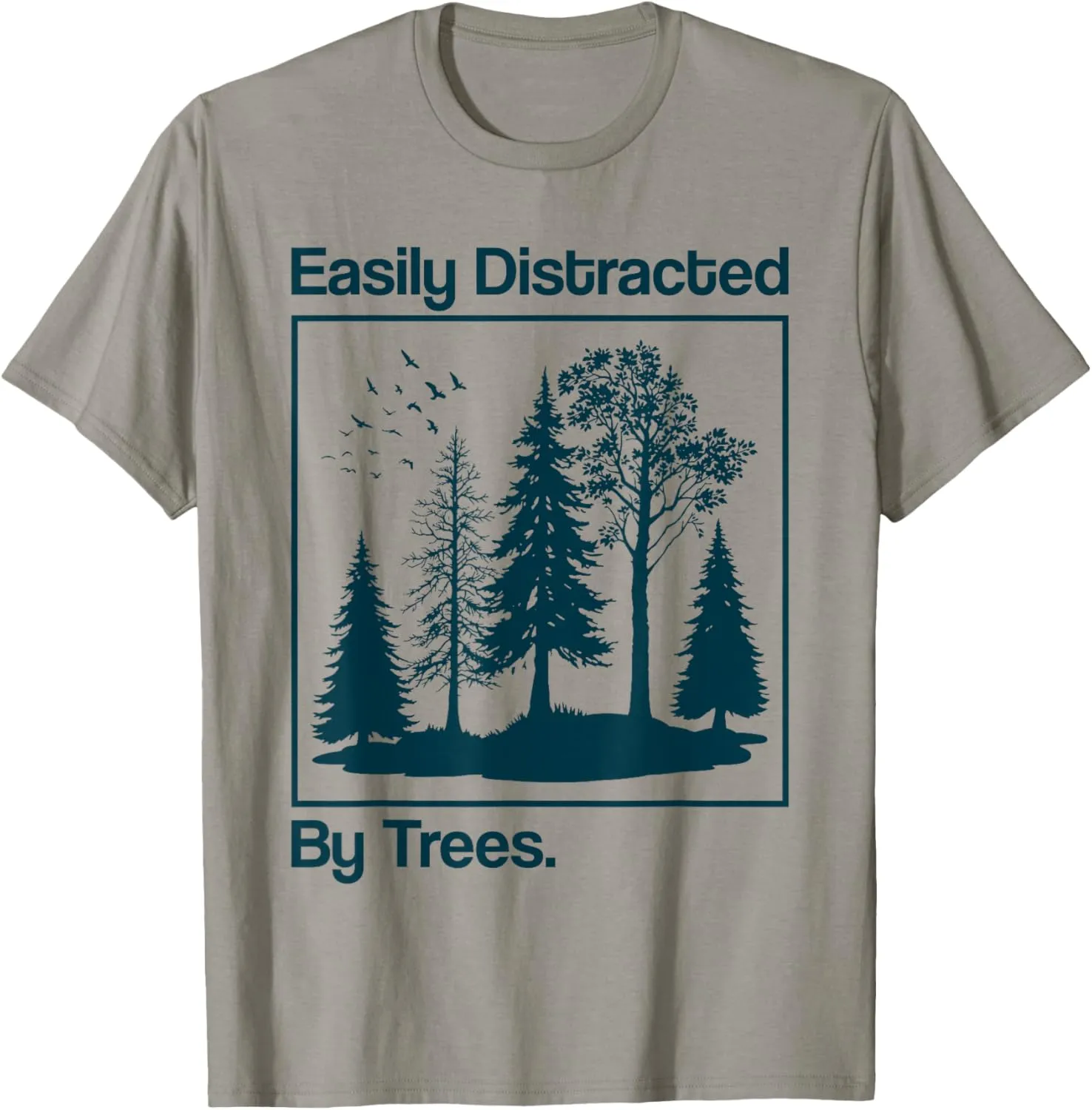 Funny Vintage Easily Distracted by Trees for Nature Lovers T-Shirt