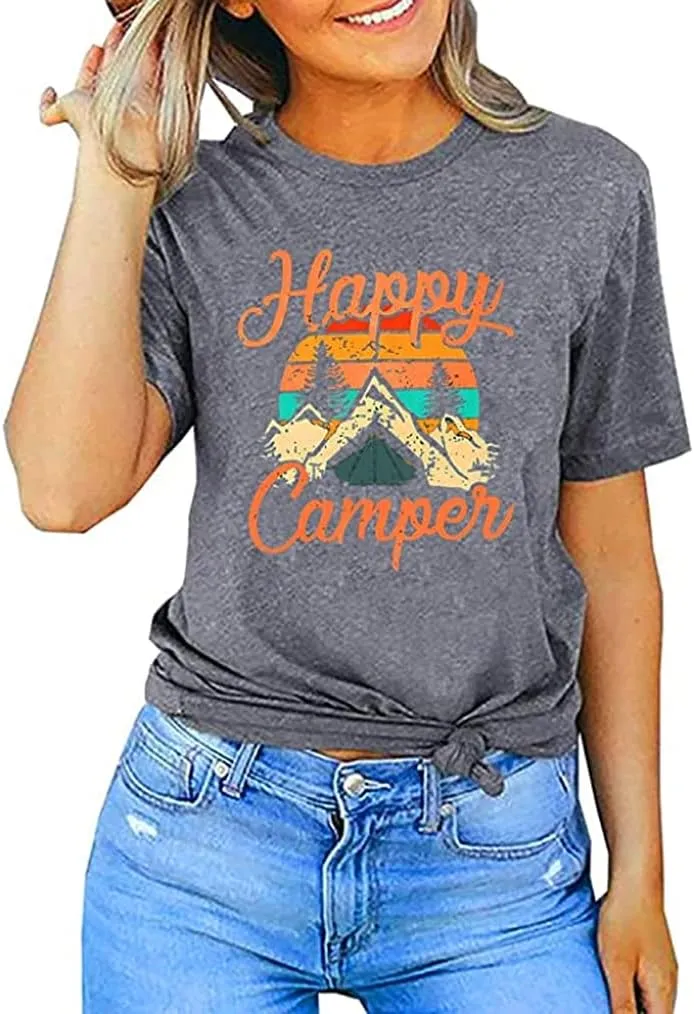 Graphic Tees for Women Short Sleeve Tshirts,Womens Summer Tops Crewneck Shirt Blouse