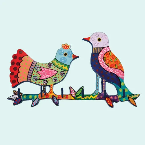 Key Holder Hand Painted Birds