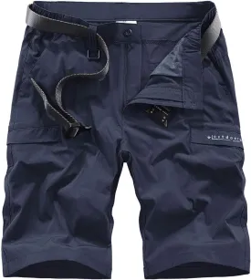 Kolongvangie Men's Outdoor Comfy Lightweight Quick Dry Stretchy Cargo Shorts with Multi Pockets (No Belt)
