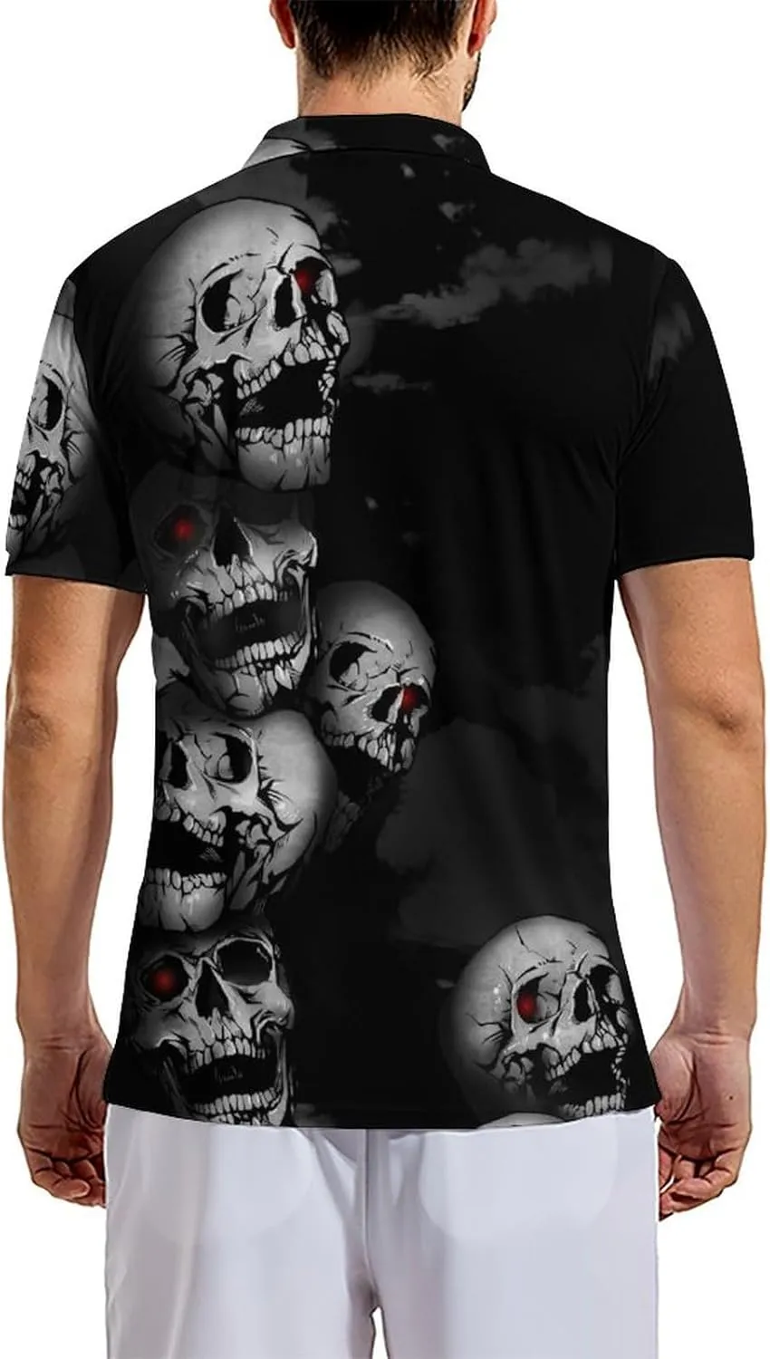 Mens Funny Polo Shirts, Short Sleeve Golf Shirts, Moisture Wicking Quick-Dry Business Casual Shirt for Men