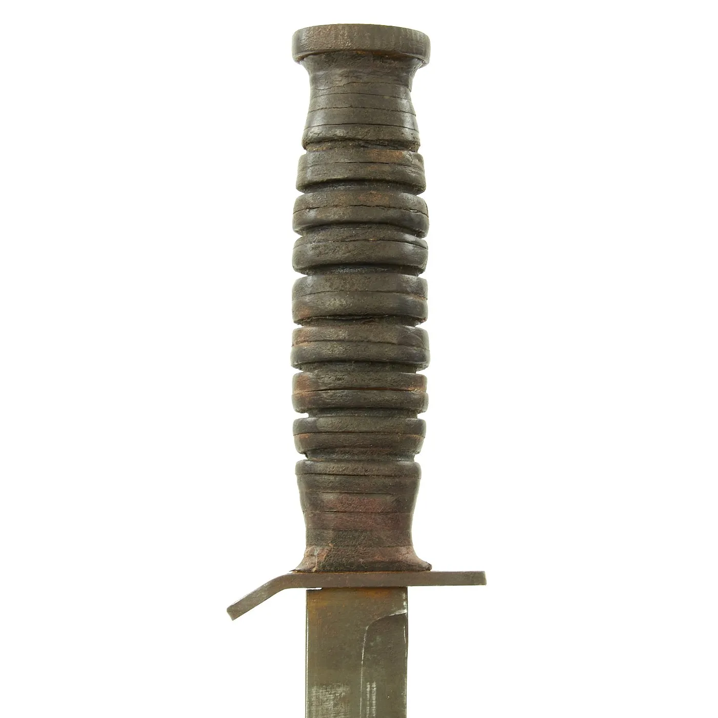 Original U.S. WWII 88th Infantry Division Blue Devils Named M3 Blade Marked Fighting Knife by Utica with M6 Leather Scabbard
