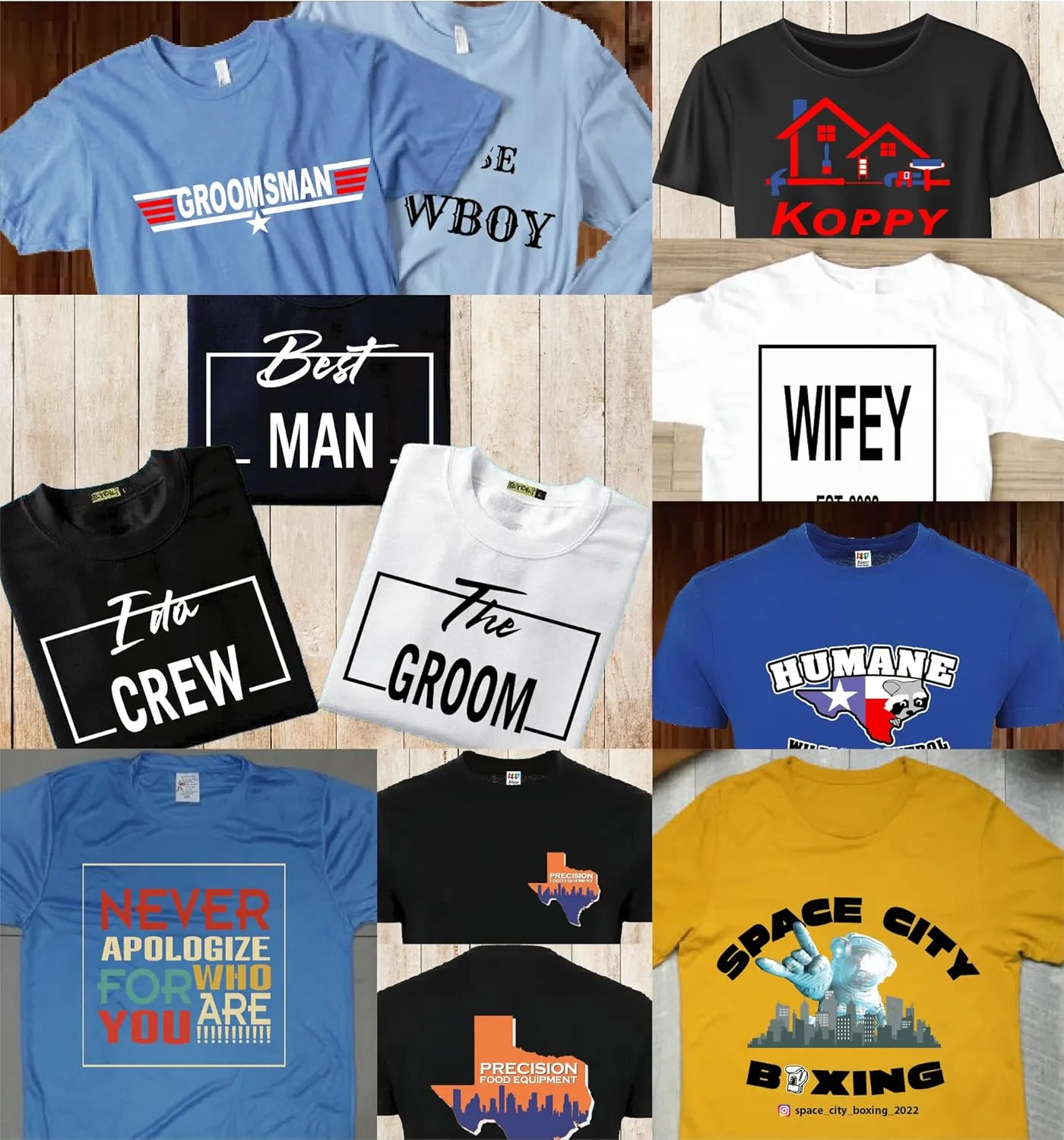 Personalized Image/Text for Your Company/Wedding/Greetings with Digital Printing | Unisex Adult | Custom T-Shirt