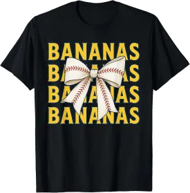 Retro Bananas Last Name Gifts Coquette Bow Women Girls kids T-Shirt