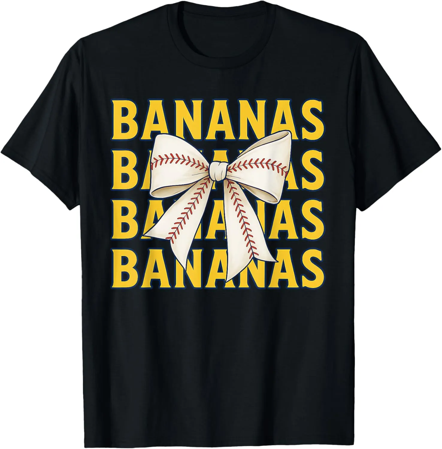 Retro Bananas Last Name Gifts Coquette Bow Women Girls kids T-Shirt