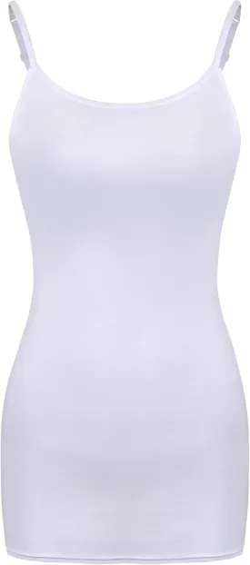 SATINIOR Women Cami Camisole Adjustable Spaghetti Strap Tank Top Basic Layering Long Tanks