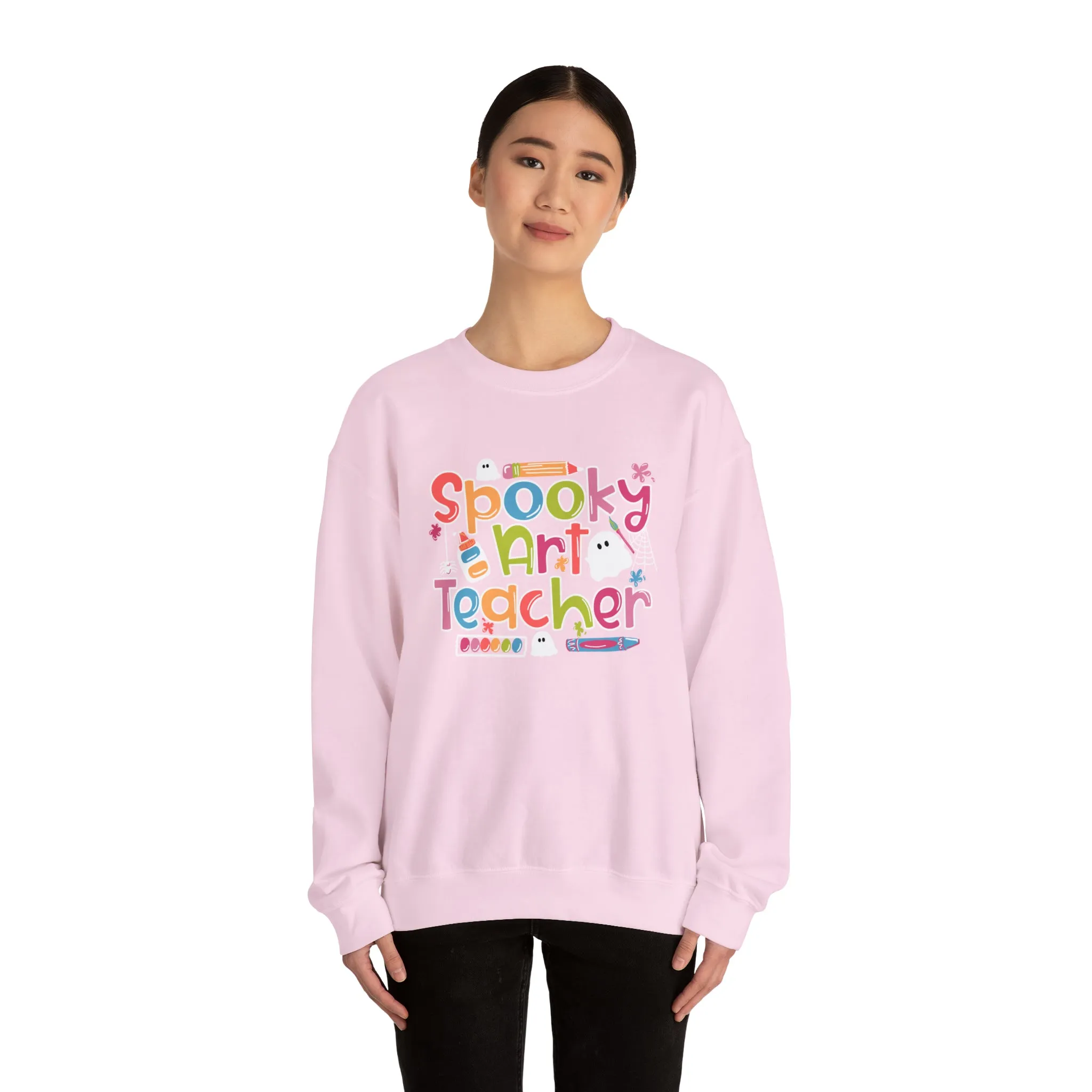 Spooky Art Teacher Unisex Heavy Blend™ Crewneck Sweatshirt