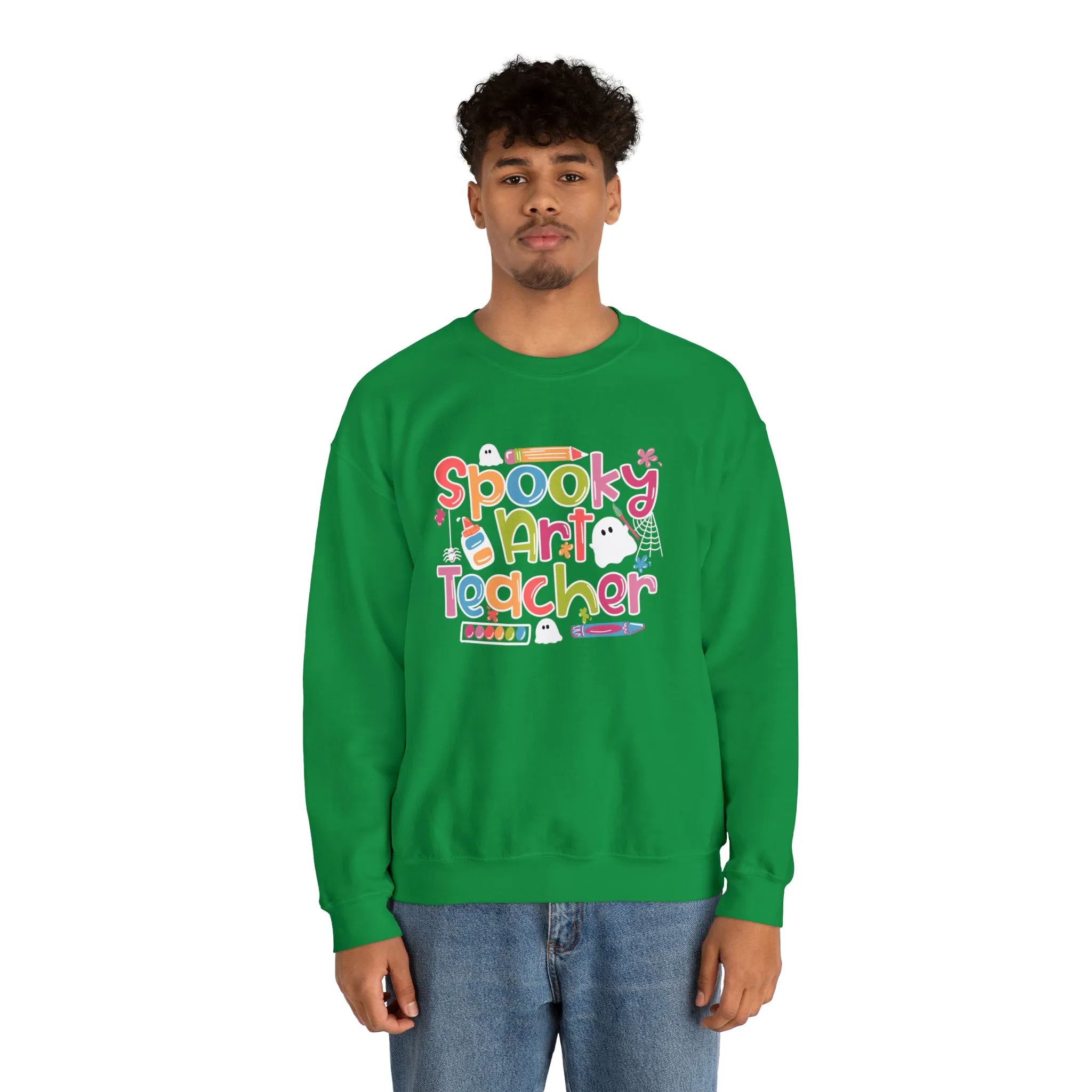 Spooky Art Teacher Unisex Heavy Blend™ Crewneck Sweatshirt
