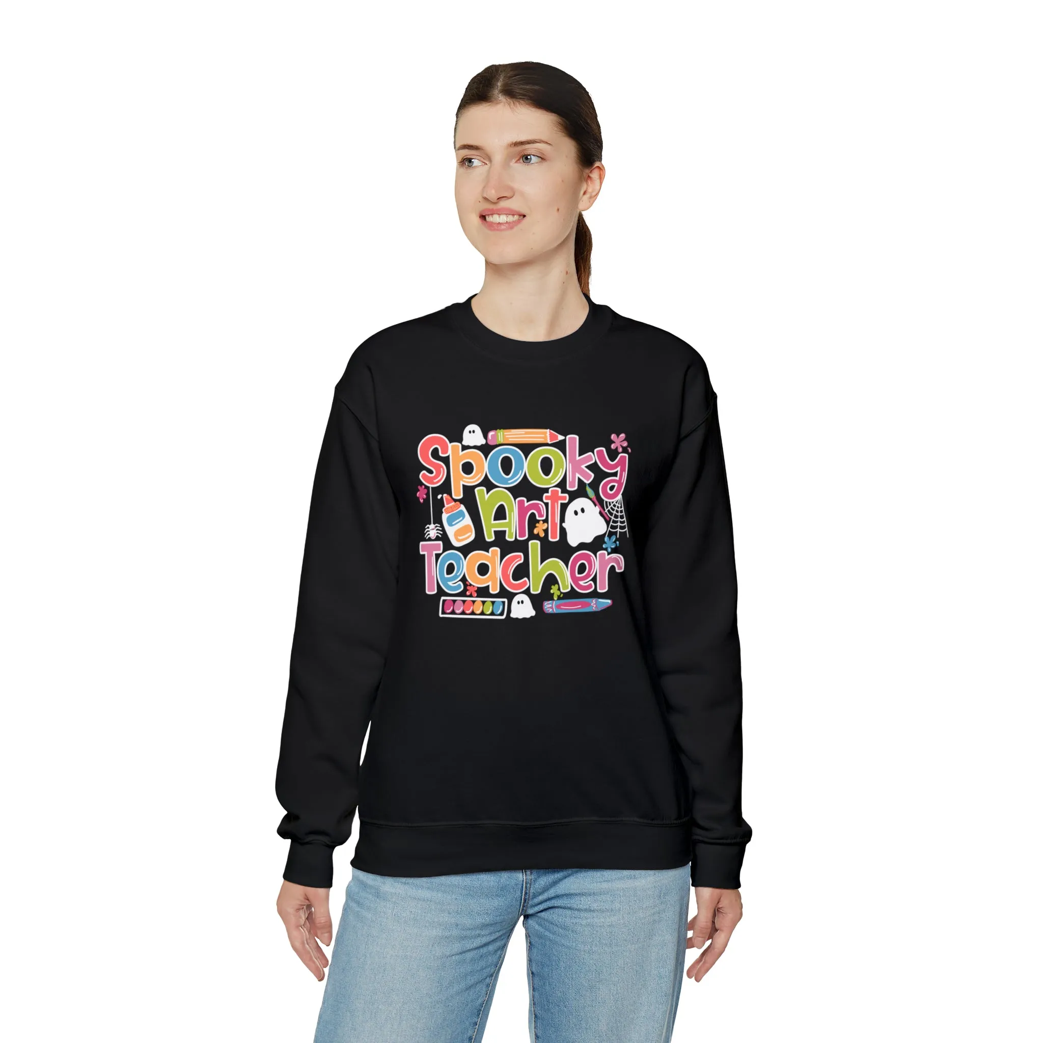 Spooky Art Teacher Unisex Heavy Blend™ Crewneck Sweatshirt