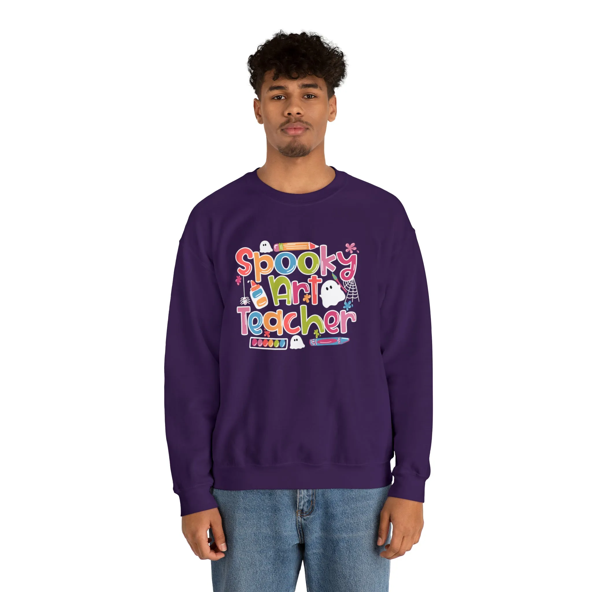Spooky Art Teacher Unisex Heavy Blend™ Crewneck Sweatshirt