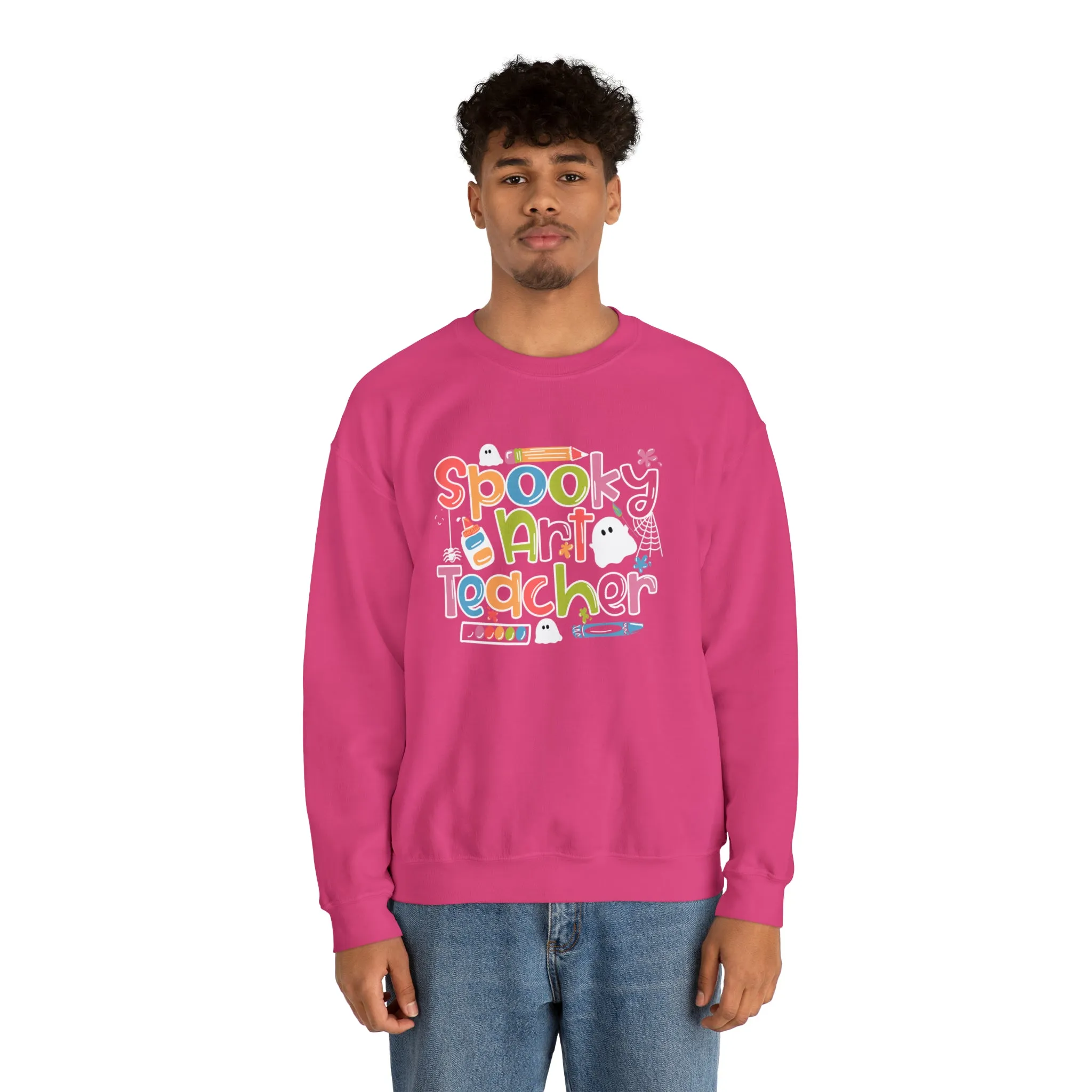 Spooky Art Teacher Unisex Heavy Blend™ Crewneck Sweatshirt