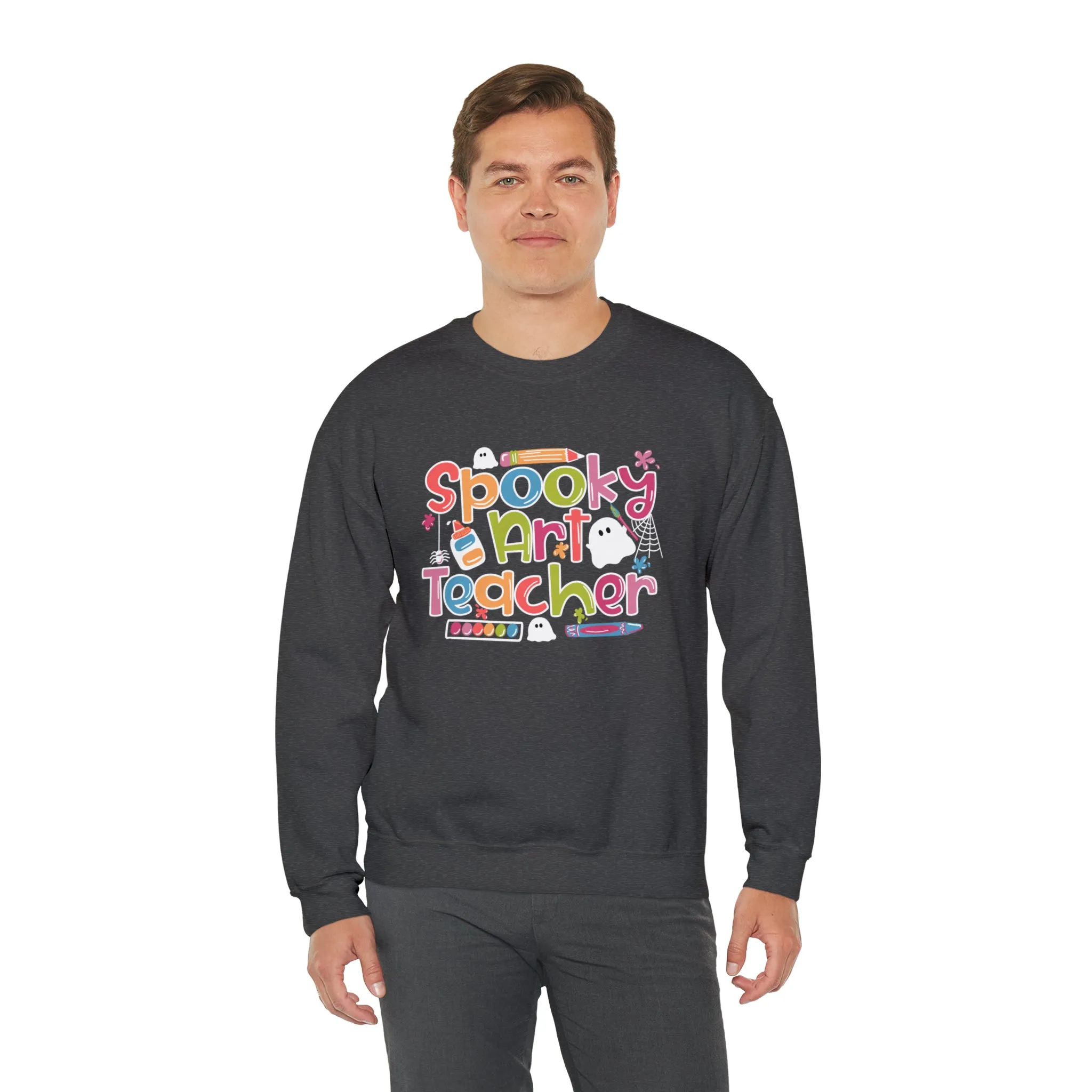 Spooky Art Teacher Unisex Heavy Blend™ Crewneck Sweatshirt