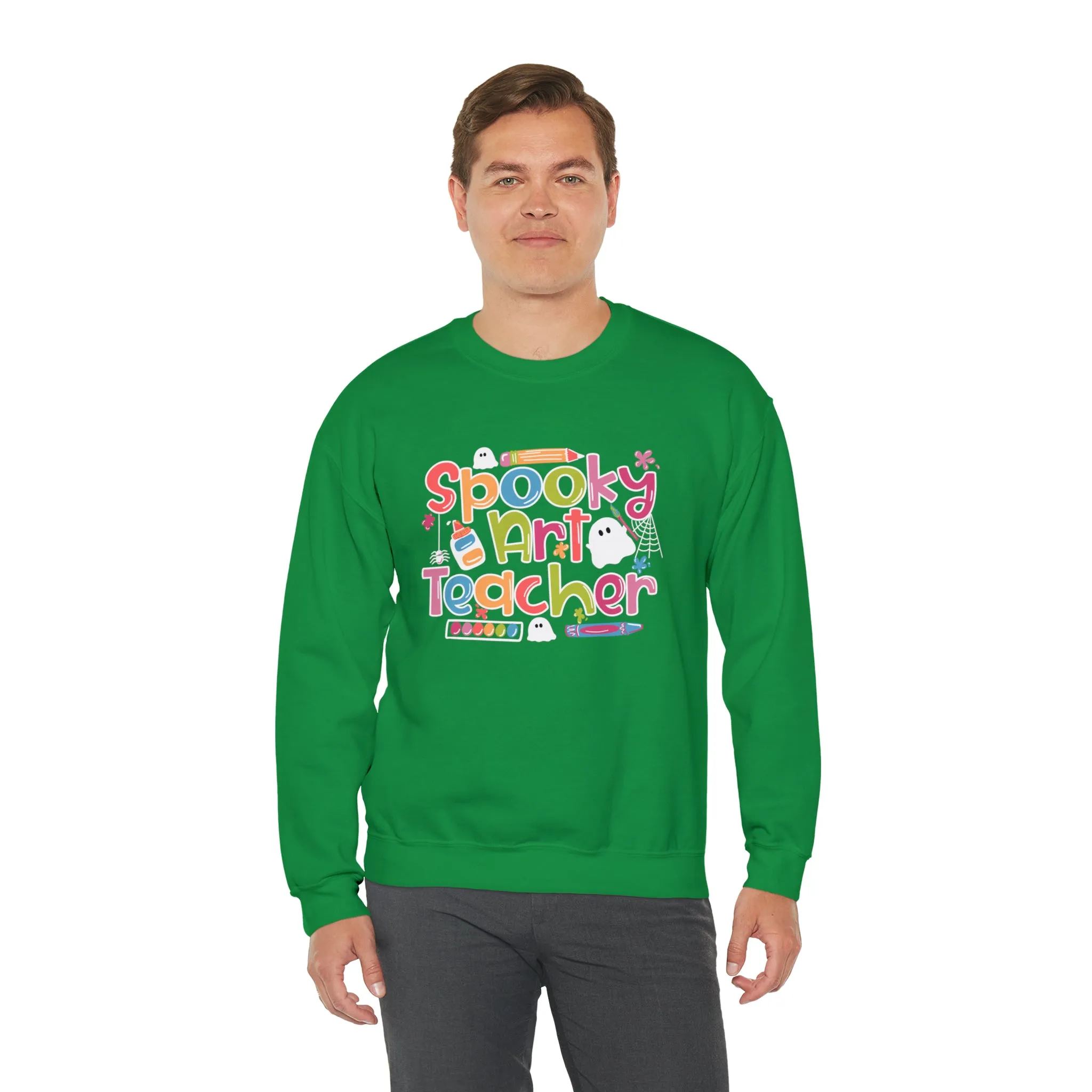 Spooky Art Teacher Unisex Heavy Blend™ Crewneck Sweatshirt