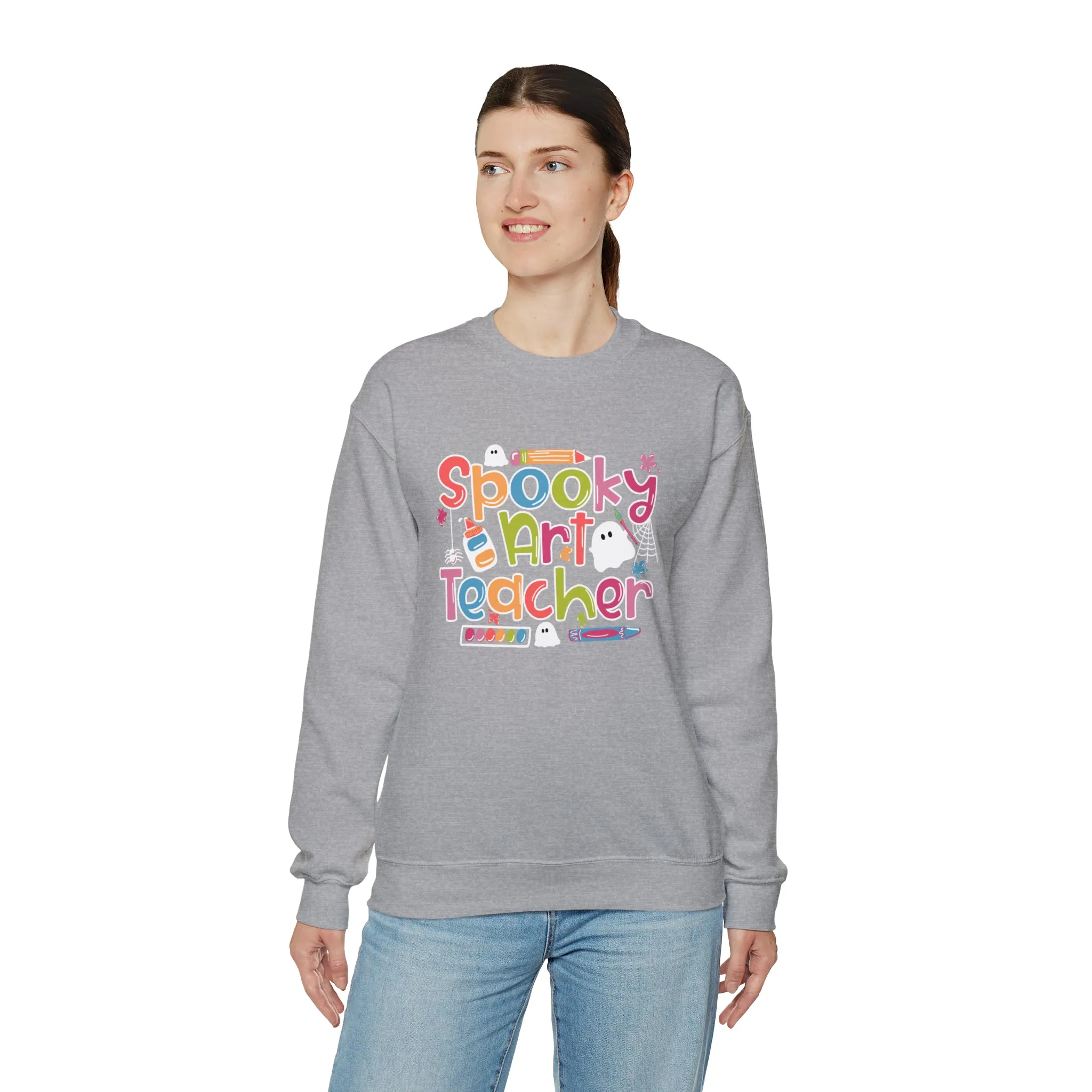 Spooky Art Teacher Unisex Heavy Blend™ Crewneck Sweatshirt