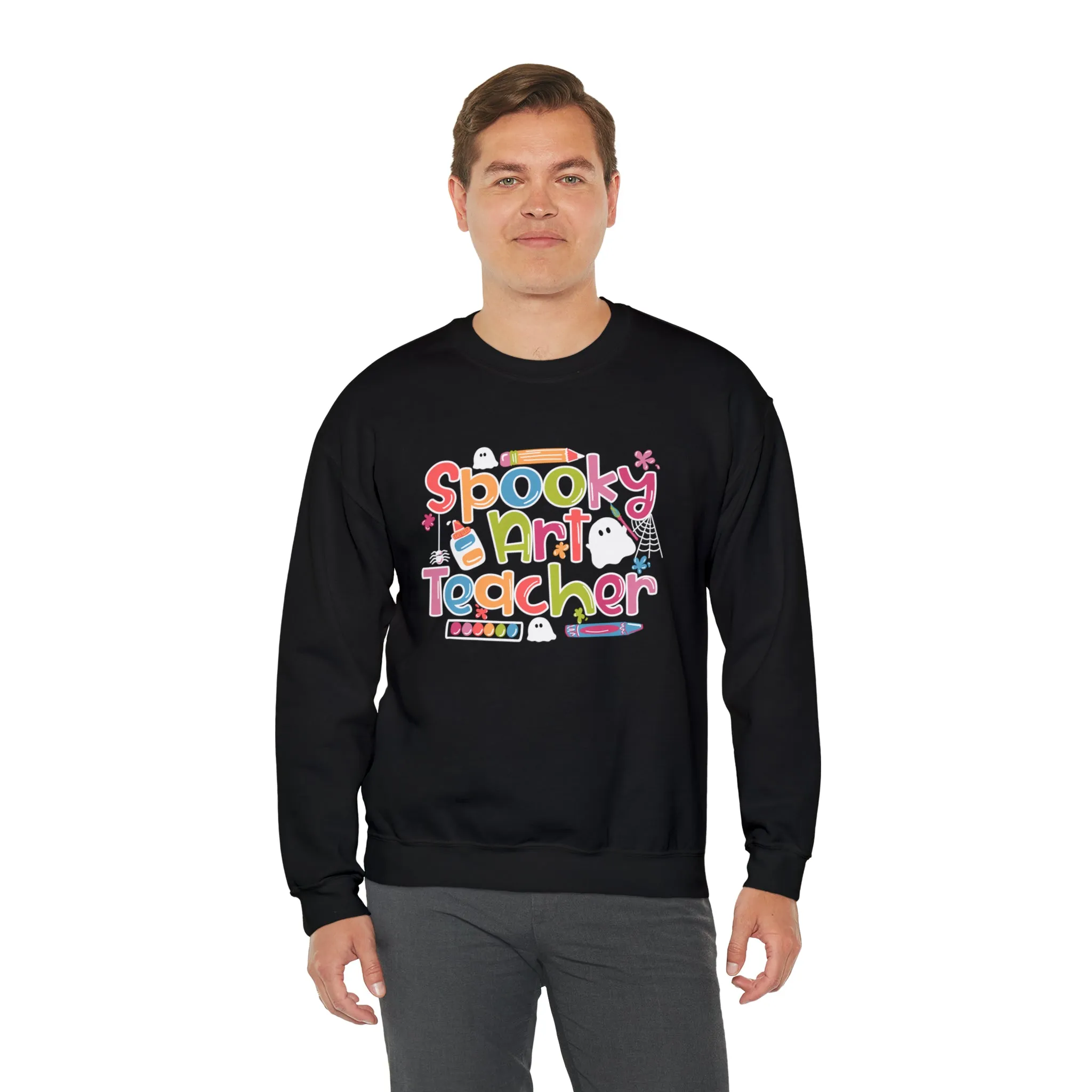 Spooky Art Teacher Unisex Heavy Blend™ Crewneck Sweatshirt