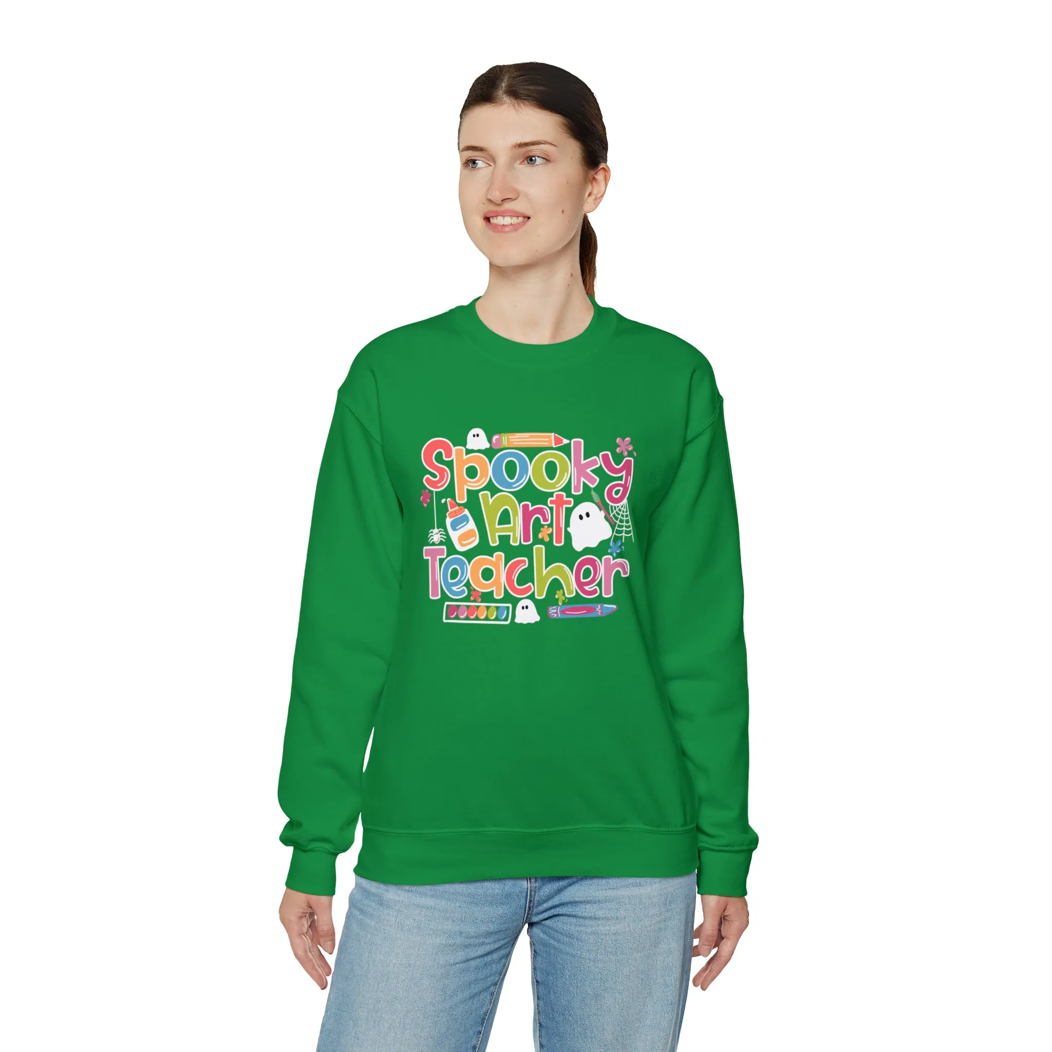 Spooky Art Teacher Unisex Heavy Blend™ Crewneck Sweatshirt