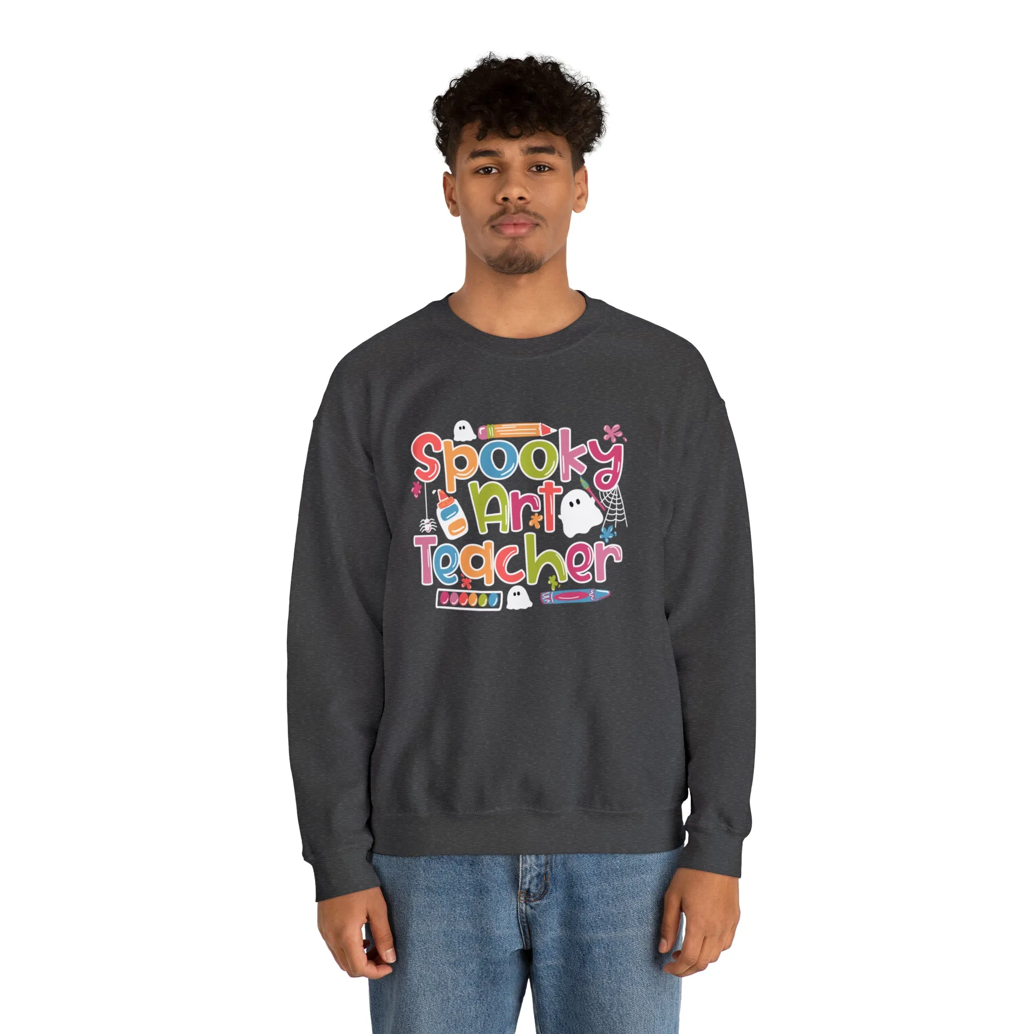 Spooky Art Teacher Unisex Heavy Blend™ Crewneck Sweatshirt