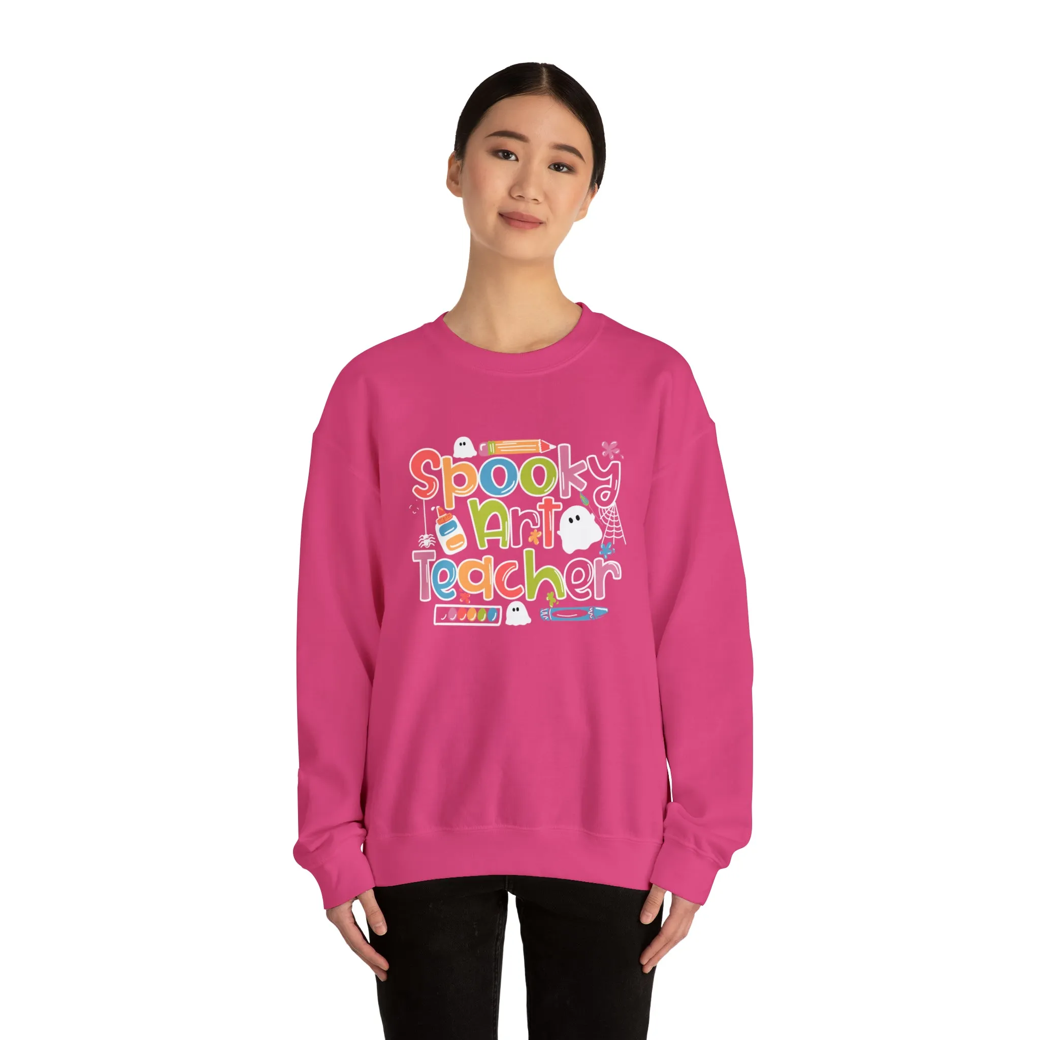 Spooky Art Teacher Unisex Heavy Blend™ Crewneck Sweatshirt