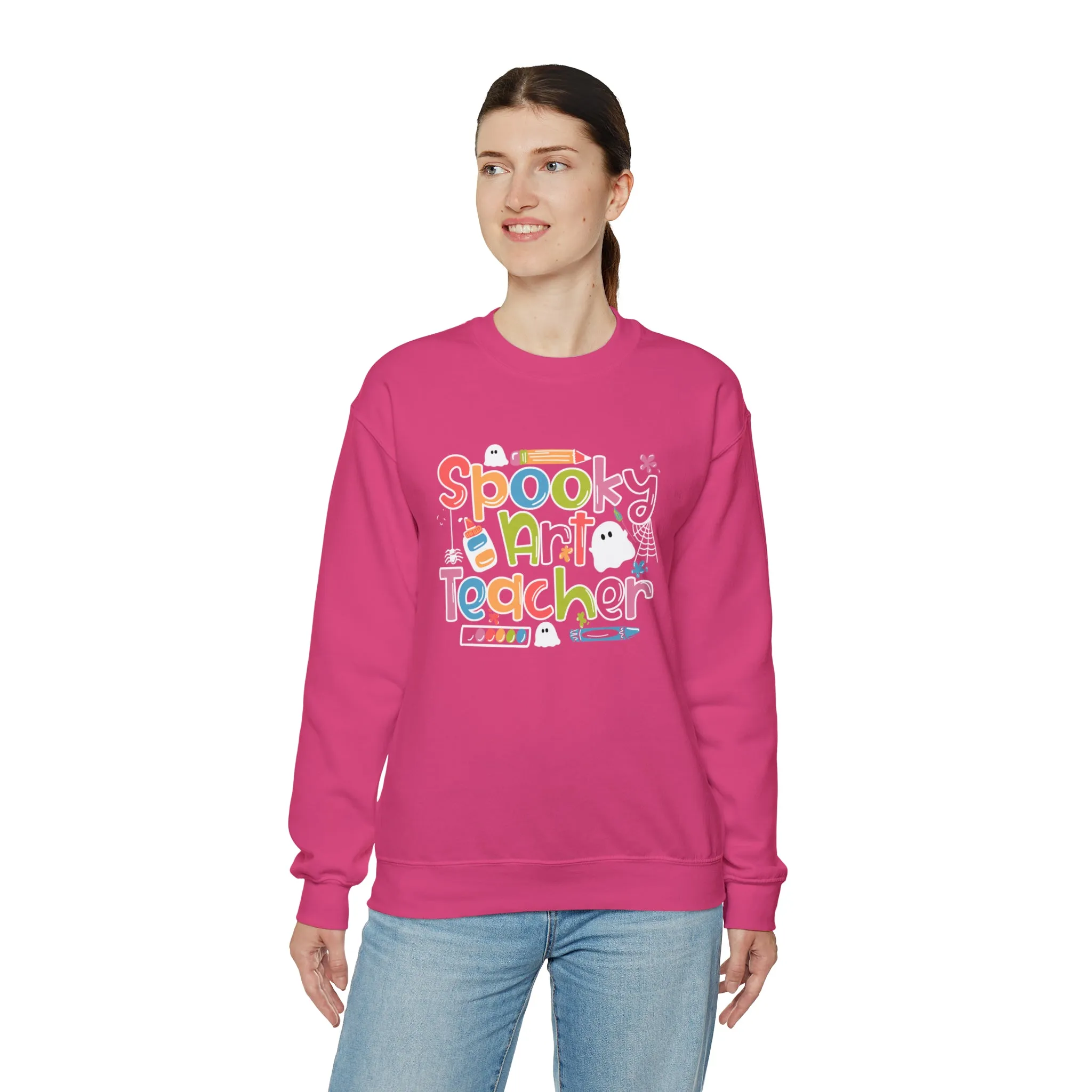Spooky Art Teacher Unisex Heavy Blend™ Crewneck Sweatshirt