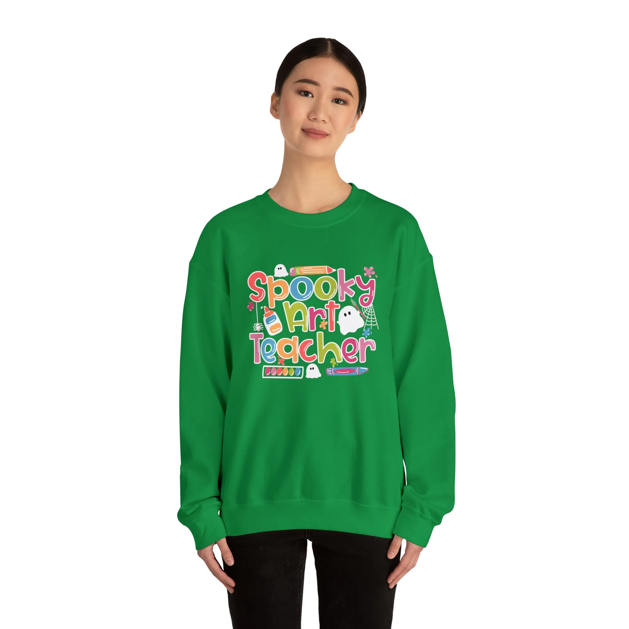 Spooky Art Teacher Unisex Heavy Blend™ Crewneck Sweatshirt