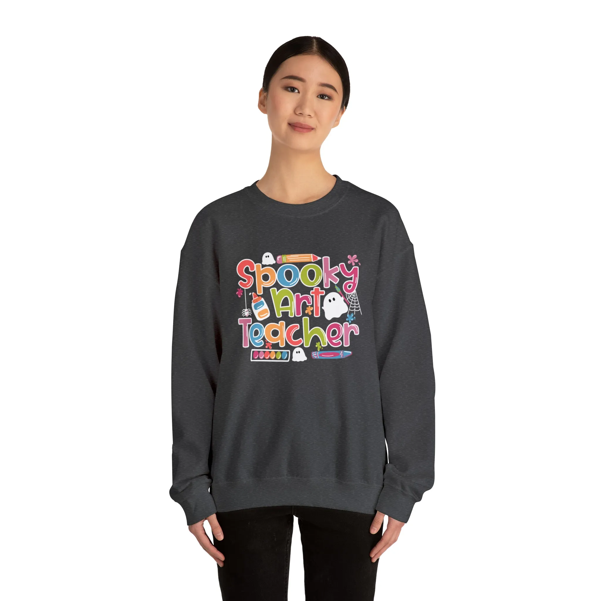 Spooky Art Teacher Unisex Heavy Blend™ Crewneck Sweatshirt