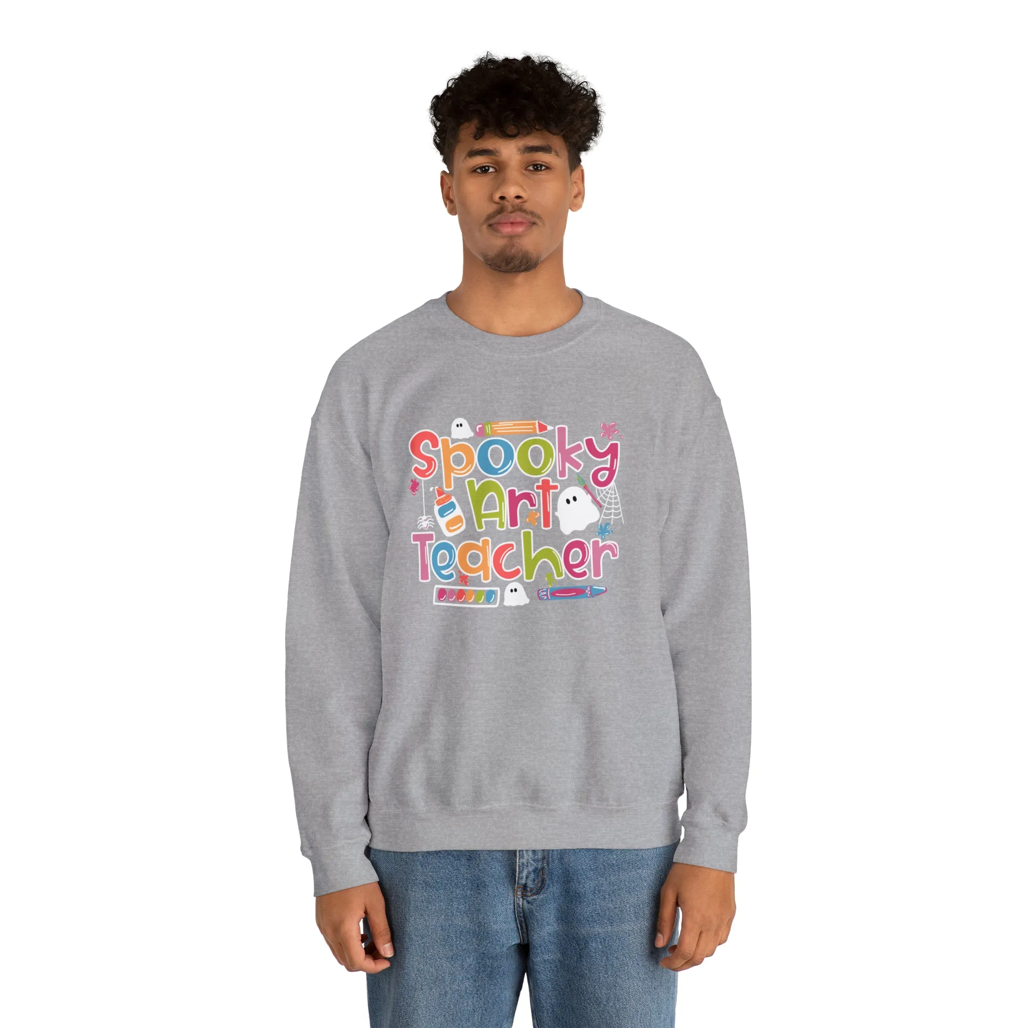 Spooky Art Teacher Unisex Heavy Blend™ Crewneck Sweatshirt