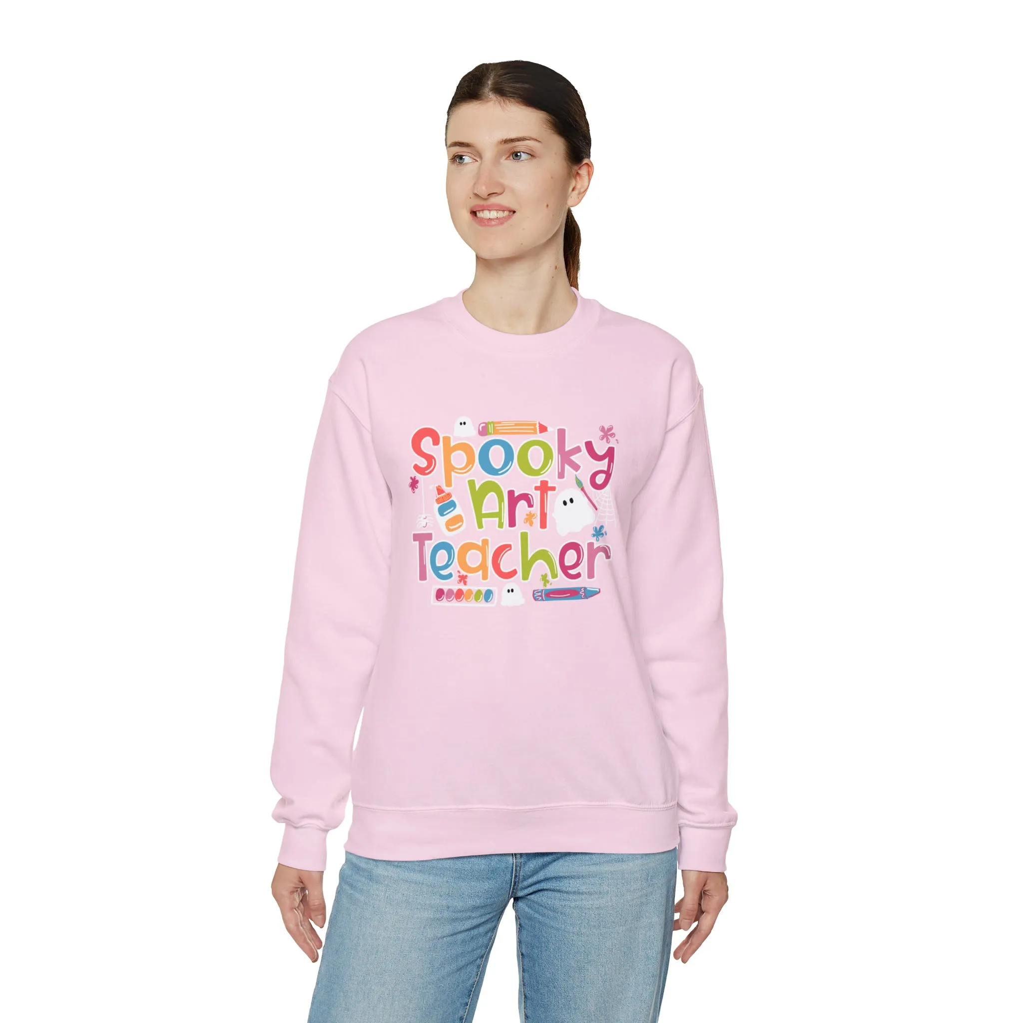Spooky Art Teacher Unisex Heavy Blend™ Crewneck Sweatshirt