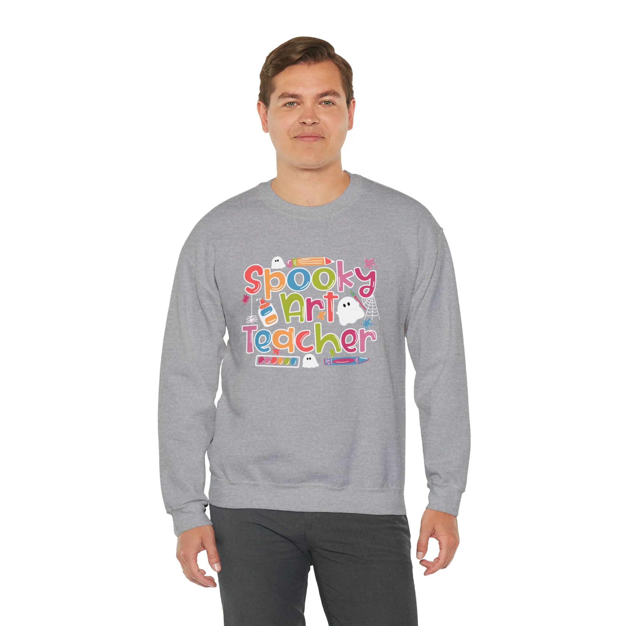 Spooky Art Teacher Unisex Heavy Blend™ Crewneck Sweatshirt