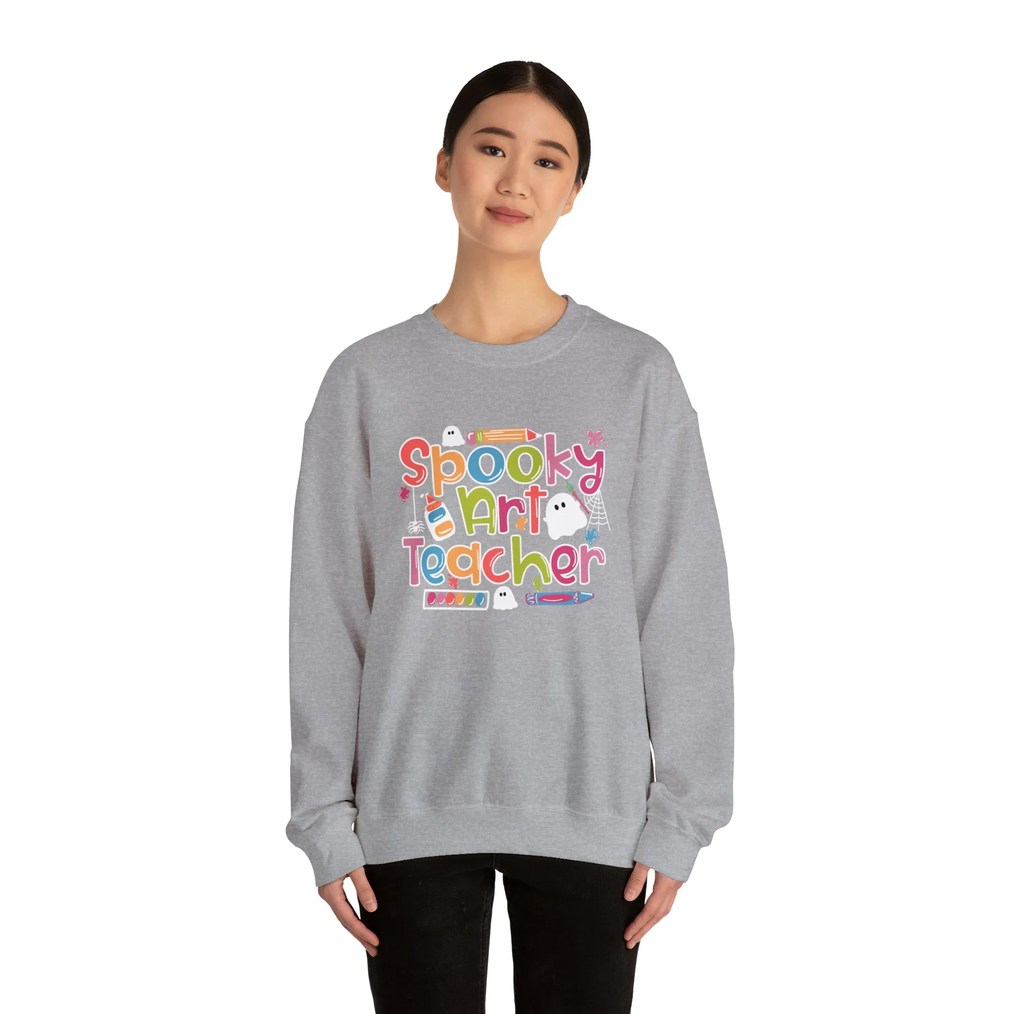 Spooky Art Teacher Unisex Heavy Blend™ Crewneck Sweatshirt