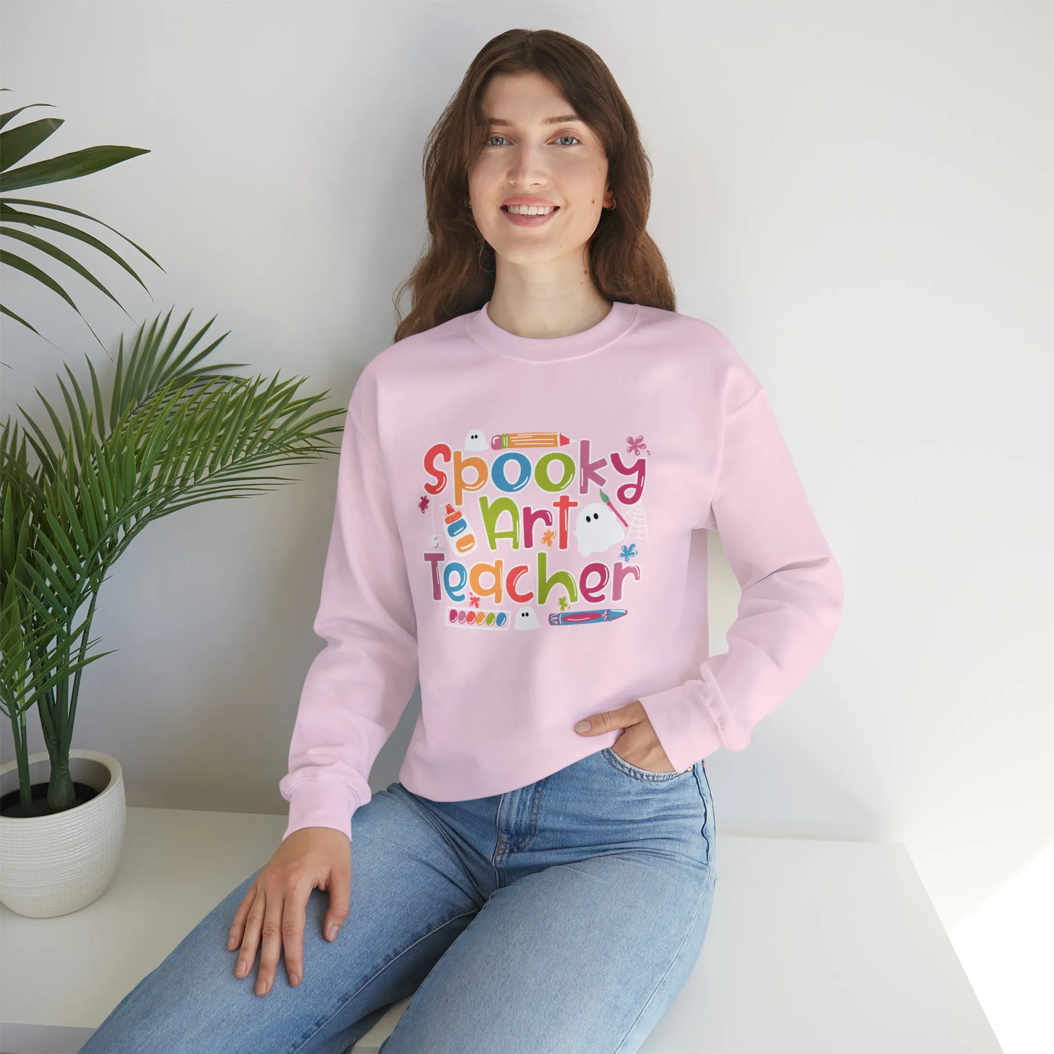 Spooky Art Teacher Unisex Heavy Blend™ Crewneck Sweatshirt